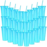 24 Pcs Reusable Cups With Lids And Straws Oz Glitter Iced Coffee Tumbler Plas New. Price: $39.90.