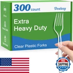 Dealusy 300 Count Extra Heavy Duty Clear Plastic Forks Disposable Bpa-free Heat New. Price: $38.50.