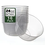 Clear Silver Rimmed Disposable Bowls Heavy Duty Plastic Perfect For Parties 8... New. Price: $28.09.