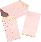 Pink Napkins Disposable - 50 Pack And Gold Paper Dinner With Scal New. Price: $18.06.