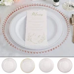 24 Pcs 12" Round Beaded Rim Charger Plates Wedding Party Table Top Decorations New. Price: $86.04.