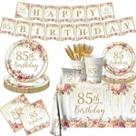 85TH Birthday Party Tableware, 142PCS Rose Gold & Pink Floral D... New. Price: $32.99.