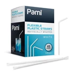 Pami Flexible Plastic Bent Straws, Individually Wrapped Pack Of 7.75, White New. Price: $14.76.