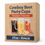 Joyserve Cowboy Boot Cups - (pack Of 6) 17OZ And Cowgirl Drink Mugs, R... New. Price: $26.00.