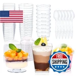 Alexpre 340X 4/5 Oz Plastic Dessert Cups With Lids + Spoons, Square/round New. Price: $54.45.