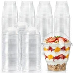 Lyellfe 100 Pack Dessert With Dome Lids, 12 Oz Clear Plastic Cups, Bpa Free New. Price: $36.05.