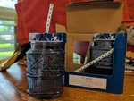 Claro (godinger) Crystal Mason Jar Glasses W/lids & Straws Set Of 2 New Box. Price: $15.00.