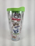 Tervis Flat Art Cats 24 Oz Insulated Tumbler Green Lid Feline Breeds Lady Used. Price: $13.57.