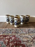 Tonala Mexican Pottery Sandstone Floral Cups Mugs Birds Mexico Cc Set Of 6 Used. Price: $45.00.