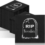 50 Pcs Death To My 20S Decorations Napkins 30TH Birthday Black Silver Foil Paper New. Price: $19.17.