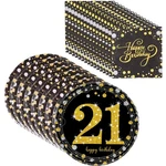 Black Gold 21ST Birthday Party Napkins Plates Tableware Set For 16 Guests New. Price: $22.32.
