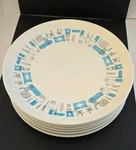 Royal China Blue Heaven Dinner Plates Set Of 6 Mcm Atomic Used. Price: $30.00.