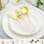 24 Plastic Cutlery Disposable Spoon Fork Knife Set Wedding Party Event Tableware New. Price: $9.84.