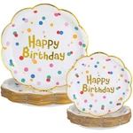 60 Pcs 2 Sizes Happy Birthday Dessert Plates Scalloped Colorful Paper ... New. Price: $26.85.