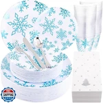 Wdf 175PCS Christmas Plates And Napkins Disposable Dinnerware Set For 25 Gues New. Price: $57.99.