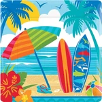 Sun & Surf Tropical Beach Summer Luau Party 7" Square Paper Dessert Plates New. Price: $12.99.