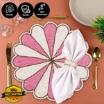 Alpha 13 Inch Beaded Table Mat Charger Plate Pink White New. Price: $44.99.
