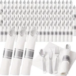 200GUESTS Pre Rolled Plastic Silverware Sets - Heavy 200PACK New. Price: $134.76.