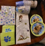 New Designware Party Pups Puppy Dog Tablecloth Plates Napkins Cups Birthday. Price: $27.99.