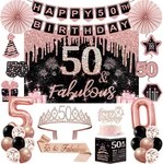 50TH Birthday For Women, 32PCS Party Decorations, Incl New. Price: $29.47.