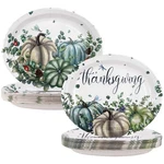 Nuolifee 50PCS Thanksgiving Oval Paper Plates -10" X 12" Large, Colorful New. Price: $22.95.