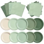 Cmusko Sage Green Baby Shower Decorations - 150PCS Gradient Plates & Napkins Kit New. Price: $43.19.