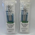 Gir: Get It Right Reusable Kids Silicone Straws W/ Case Traveler Size 2X New. Price: $9.00.