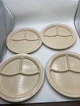 Get Melamine Divided Plates 9 7/8 Inch Diameter Tan Beige Cp 531 Set Of Used. Price: $12.95.