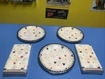 C.r.gibson Creative Papers Name Your Game (16) 9 Dessert Plates & 32 Napkins New. Price: $29.99.