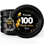 Heavy Duty Black Plastic Plates, 100-COUNT, 7 Inch Disposable Bpa-fr... New. Price: $31.41.