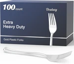 100 Count Heavy Duty Silver Plastic Forks Disposable, Bpa-free, Heat New. Price: $26.80.