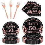 Rakuto 50TH Birthday Party Plates, 96PCS Year Old Decoratio... New. Price: $26.37.