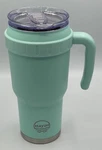 Mayim Traveler 40 Oz Tumbler With Handle Lid Insulated Aqua *missing Straws Open. Price: $15.49.
