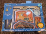 Goodnight Construction Site Kids 4 Pc Melamine Plate, Cup, Fork Spoon New. Price: $35.00.