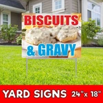 Biscuits Gravy Yard Sign Corrugate Plastic With H-stakes Dessert Ice Cream Baked New. Price: $143.95.