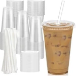 100 Pack 20 Oz Clear Plastic Cups With Lids And Straws Sturdy & Food Safe Iced New. Price: $40.92.