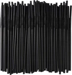 Alink 200 Pcs Flexible Black Plastic Drinking Straws, 10.3 Inches Extra Long New. Price: $12.74.