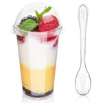 Zezzxu 3 Oz Mini Dessert Cups With Lids And Spoons, 50 Pack Clear Plastic New. Price: $27.13.