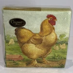 Caspari Birds Of Feather Chicken Farm Country Cocktail Party Napkins New. Price: $8.00.