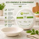 Disposable Bowls Biodegradable Sugarcane Bagasse Eco-friendly 9"OZ, 125PACK New. Price: $13.99.