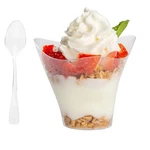 Ilyapa 100 Plastic Dessert Cups With Spoons - Mini 3.5 Oz Parfait For Choco New. Price: $44.94.