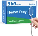 360 Count Clear Plastic Spoons Disposable, Bpa-free, Heat Resistant, Solid And New. Price: $40.10.