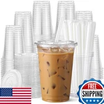 Aozita 100 Pack - 16 Clear Plastic Cups Lids And Straws Food Safe Disposable New. Price: $45.02.