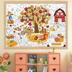 Naozinebi Fall Coloring Poster Thanksgiving Giant Large, White And Black New. Price: $15.53.