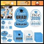 Light Blue Graduation Party Supplies - 50 Disposable Plates & Napkins For Class New. Price: $38.99.