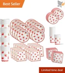 Strawberry Birthday Party Supplies Set Plates Napkins Cups Tableware Kit For 16 New. Price: $31.98.