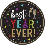 Bright Nye Happy New Year's Eve Holiday Party Bulk 7" Paper Dessert Plates. Price: $22.99.