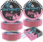 50 Guests Burnouts Or Bows Gender Reveal Plates And Napkins Party Supplies Boys New. Price: $34.26.