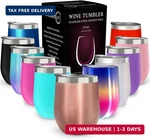 Chillout Life 12 Oz Stainless Steel Wine Tumbler With Lid - Double Wall Vacuum New. Price: $13.13.