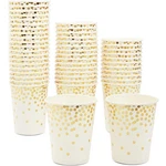 Blue Panda 50 9OZ Paper Cups For Count (pack Of 1), White,gold New. Price: $22.37.